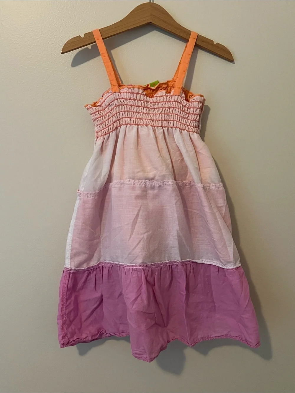 Penelope Mack | 100% Cotton Orange Pink Purple Tiered Sundress Summer Sz 4T